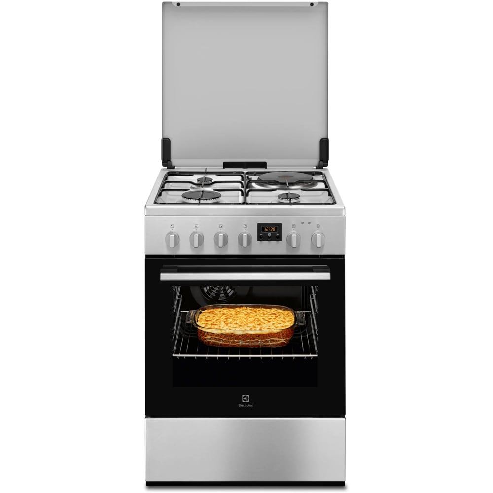 Aragaz ELECTROLUX LKM660223X, 4 arzatoare, Gaz + Electric, L 60 cm, Grill, inox antiamprenta
