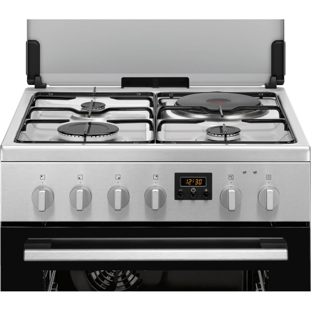 Aragaz ELECTROLUX LKM660223X, 4 arzatoare, Gaz + Electric, L 60 cm, Grill, inox antiamprenta