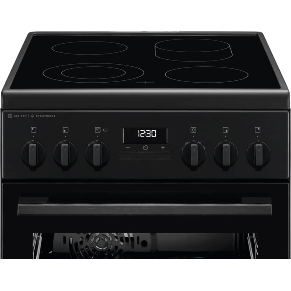 Aragaz ELECTROLUX LKR564277K, SteamBake, 4 arzatoare, Electric, L 50 cm, Grill, negru