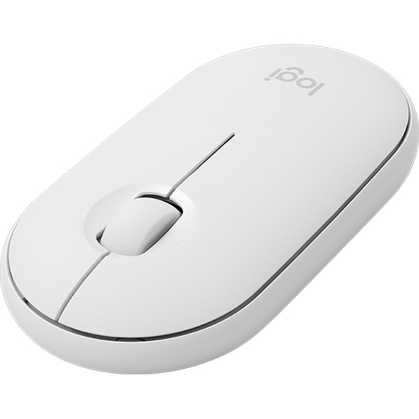 Mouse Wireless LOGITECH Pebble M350, Dual Mode, 1000 dpi, Bluetooth, alb