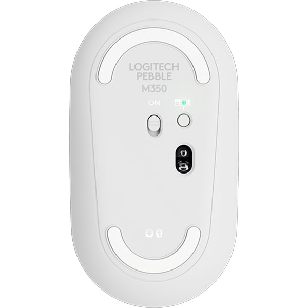 Mouse Wireless LOGITECH Pebble M350, Dual Mode, 1000 dpi, Bluetooth, alb