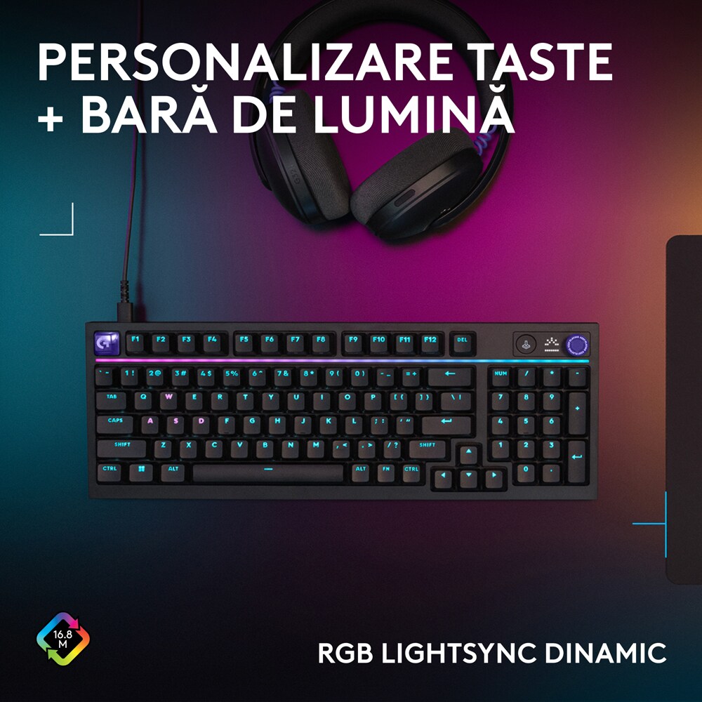 Tastatura Gaming LOGITECH G316 X, USB, Layout US, negru