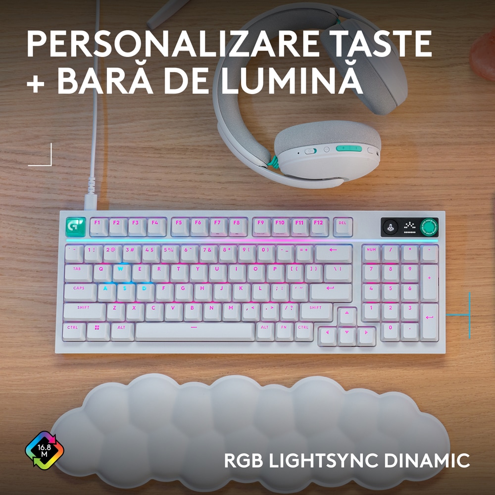 Tastatura Gaming LOGITECH G316 X, USB, Layout US, alb