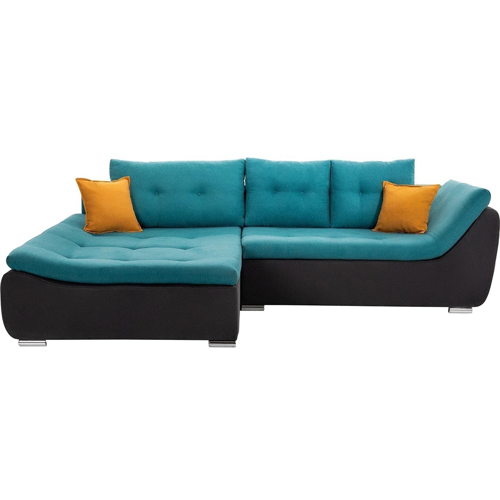 Coltar extensibil Lorenzo, 3 locuri, lada depozitare, 280 x 70 x 180 cm, turcoaz