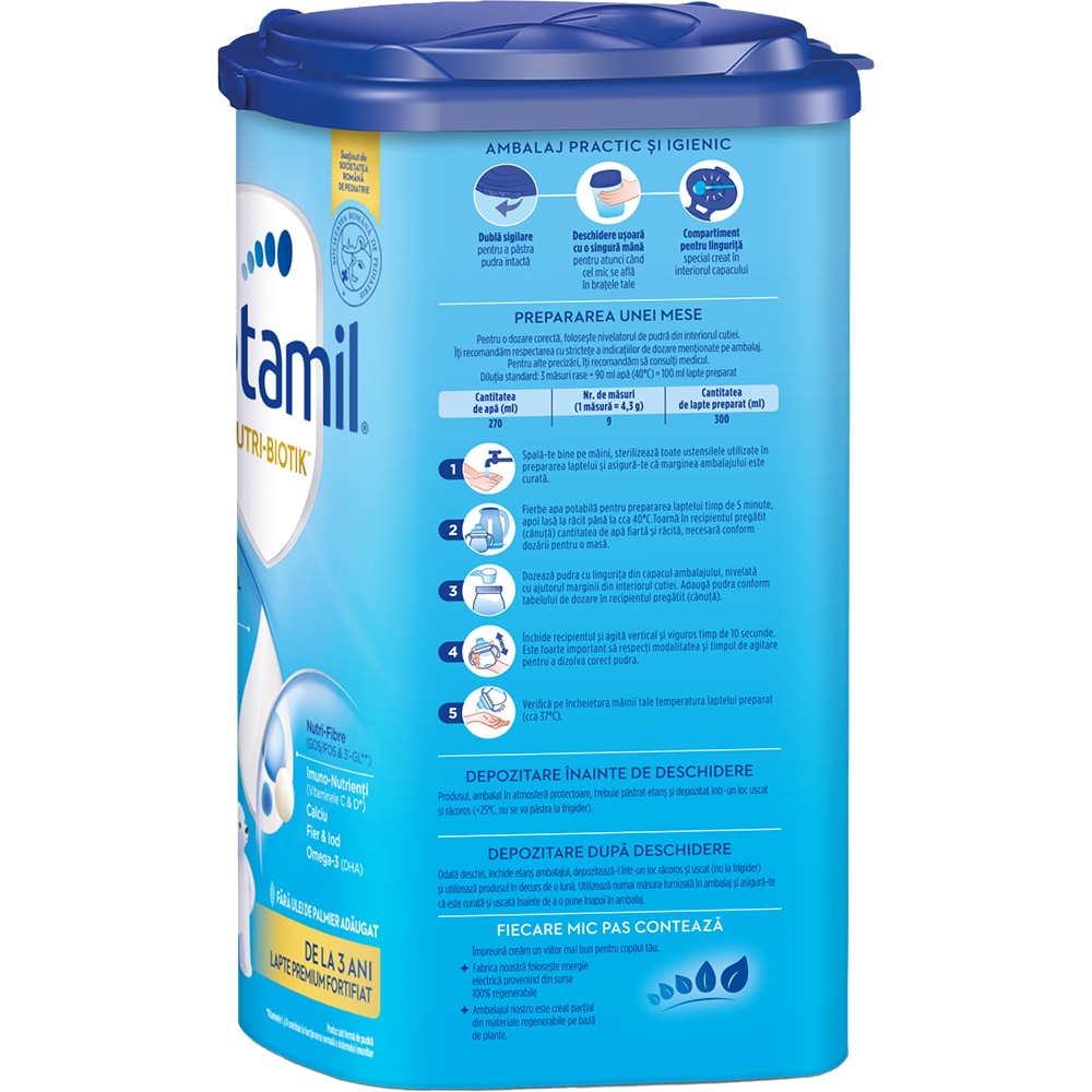 Lapte praf APTAMIL Nutri-Biotik 3+, 3 ani+, 800g