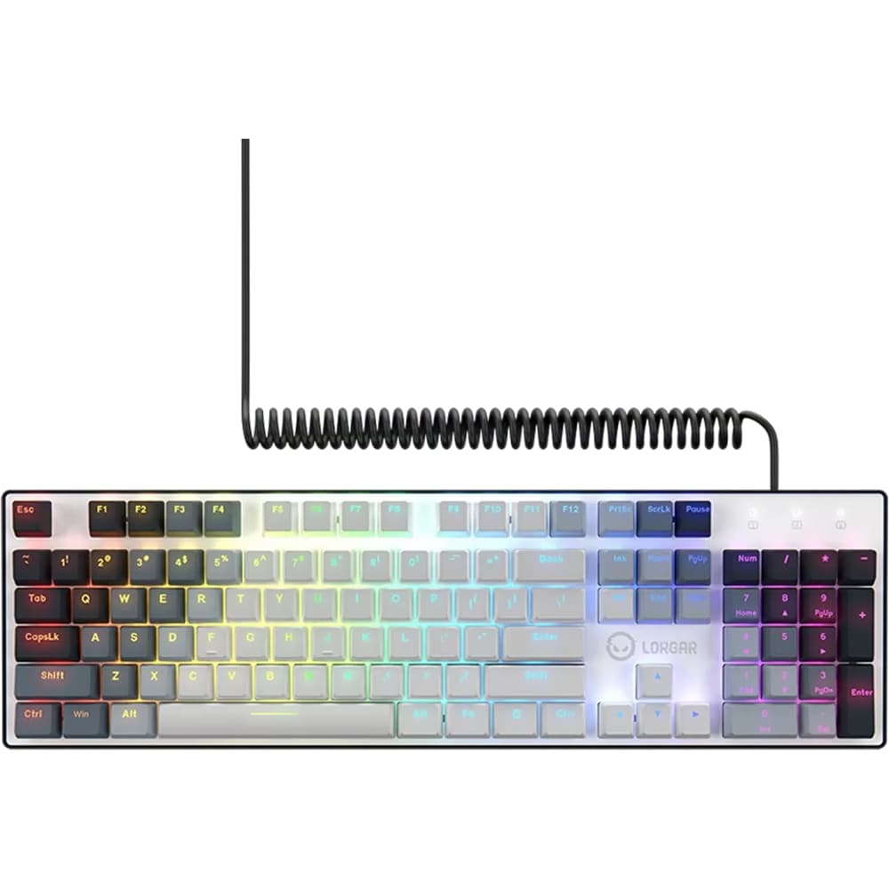 Tastatura Gaming mecanica LORGAR Azar 514, USB, Layout US, alb