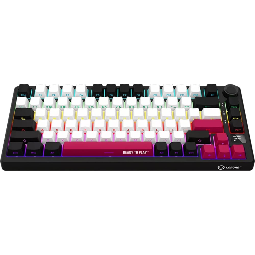 Tastatura Gaming Wireless mecanica LORGAR KBP7075W, USB, Layout US, negru