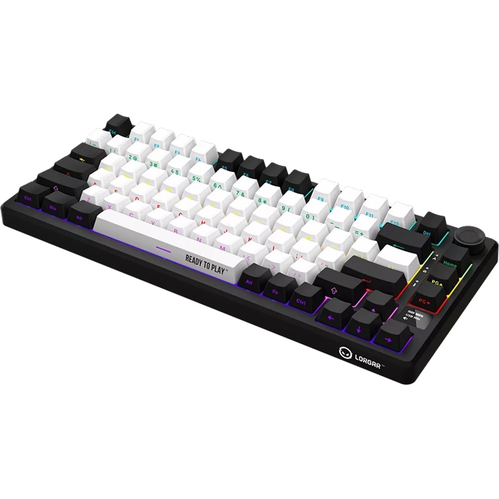 Tastatura Gaming Wireless mecanica LORGAR KBP7075W, USB, Layout US, negru