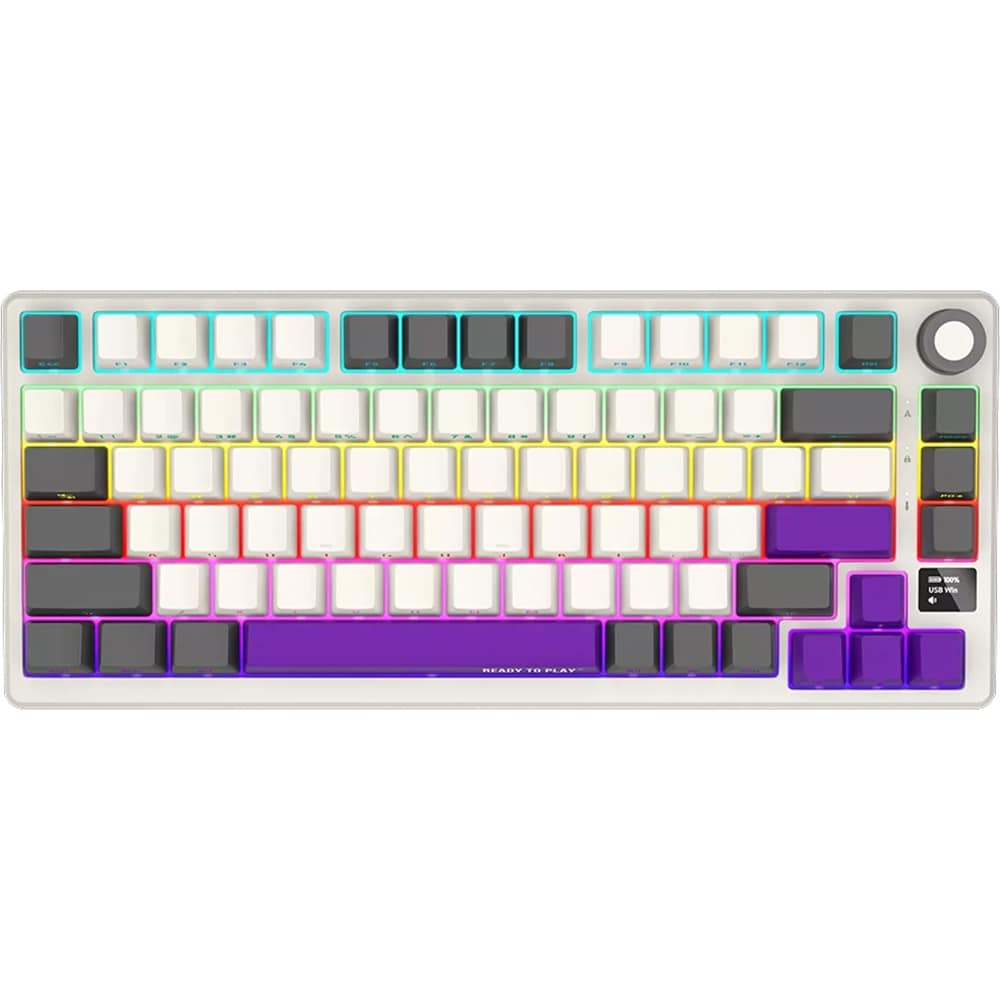 Tastatura Gaming Wireless mecanica LORGAR KBP7075W, USB, Layout US, bej