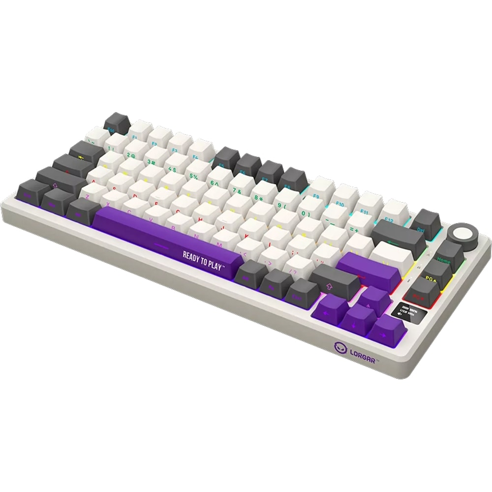 Tastatura Gaming Wireless mecanica LORGAR KBP7075W, USB, Layout US, bej