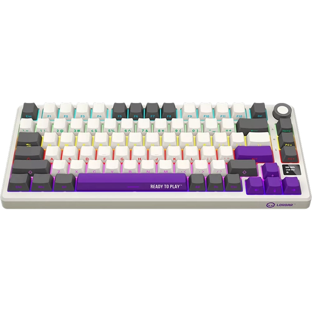 Tastatura Gaming Wireless mecanica LORGAR KBP7075W, USB, Layout US, bej