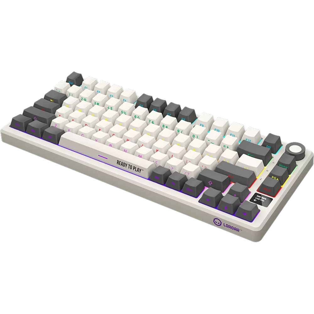 Tastatura Gaming Wireless mecanica LORGAR KBP7075W, USB, Layout US, bej