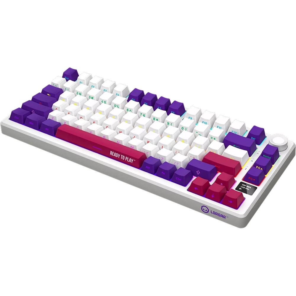 Tastatura Gaming Wireless mecanica LORGAR KBP7075W, USB, Layout US, alb