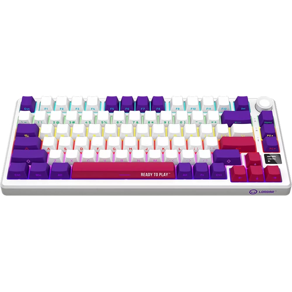 Tastatura Gaming Wireless mecanica LORGAR KBP7075W, USB, Layout US, alb