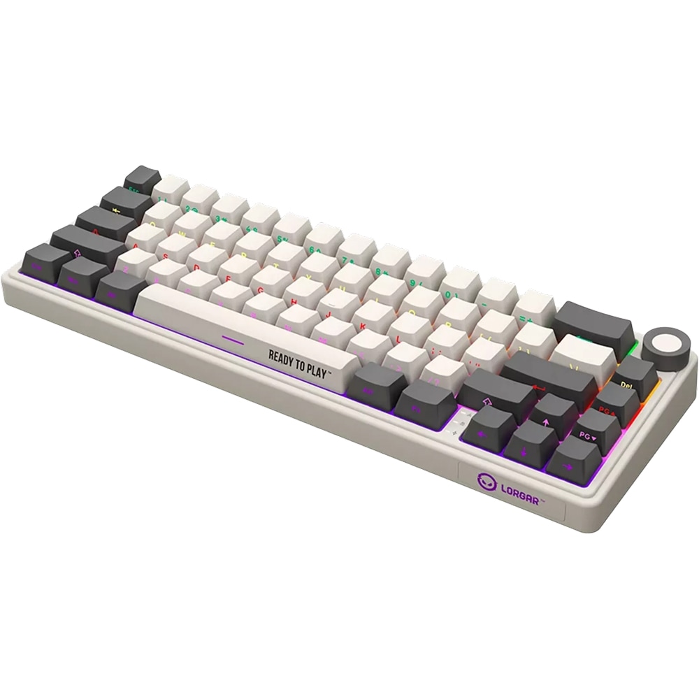 Tastatura Gaming Wireless mecanica LORGAR KBP70MW, USB, Layout US, bej