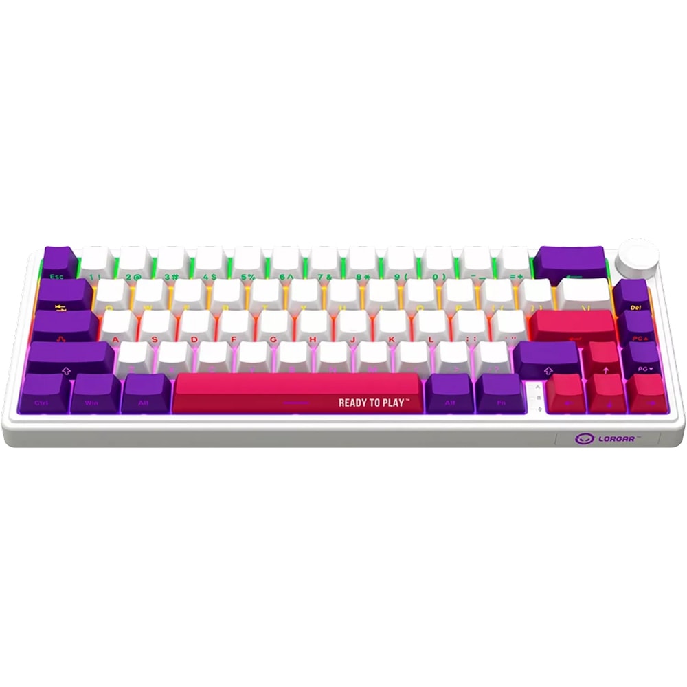 Tastatura Gaming Wireless mecanica LORGAR KBP70MW, USB, Layout US, alb