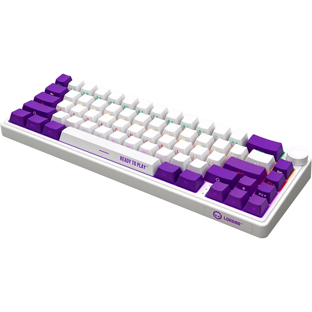 Tastatura Gaming Wireless mecanica LORGAR KBP70MW, USB, Layout US, alb