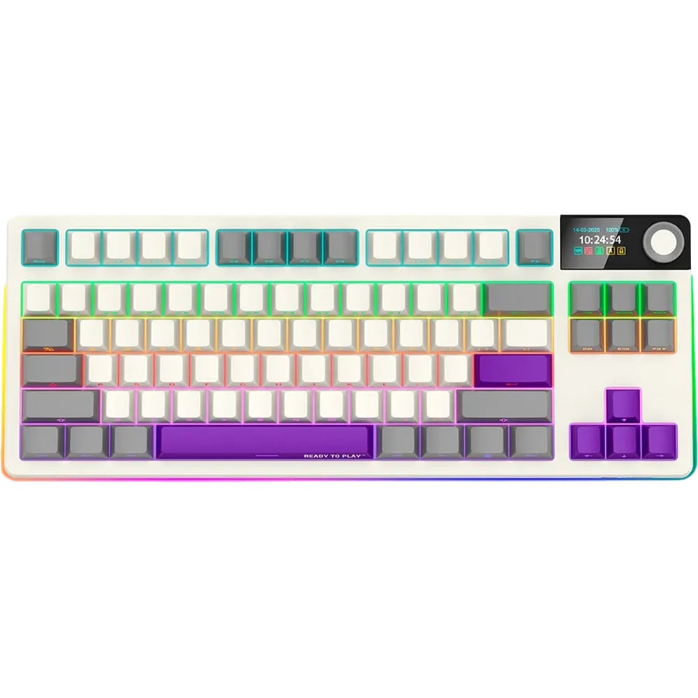 Tastatura Gaming Wireless mecanica LORGAR KBP70TKLW, Bluetooth, USB, Layout US, bej