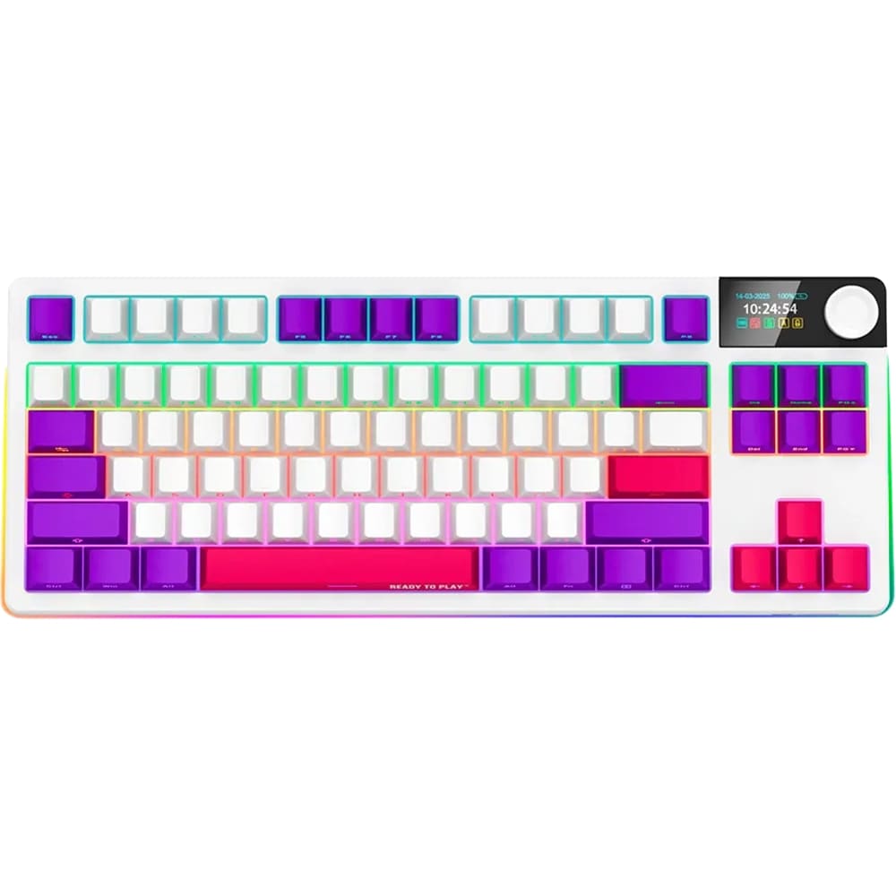 Tastatura Gaming Wireless mecanica LORGAR KBP70TKLW, Bluetooth, USB, Layout US, alb