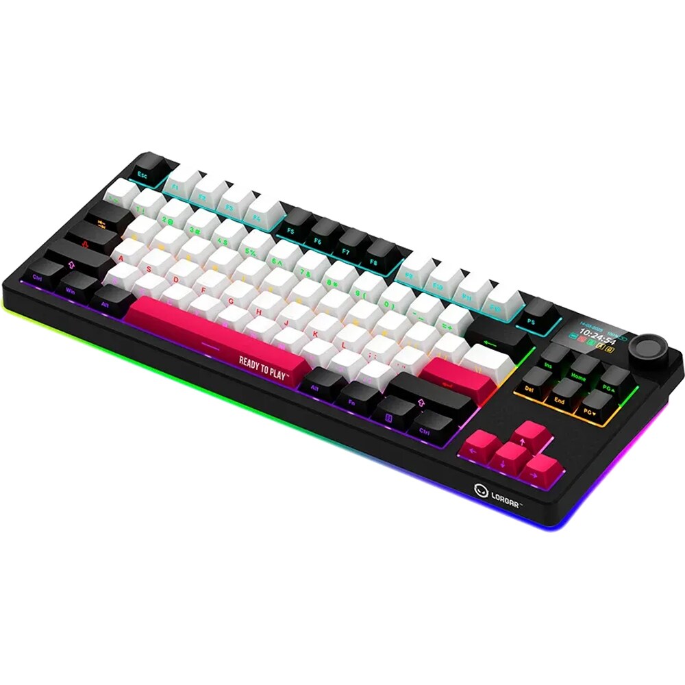 Tastatura Gaming Wireless mecanica LORGAR KBP70TKLW, Bluetooth, USB, Layout US, negru