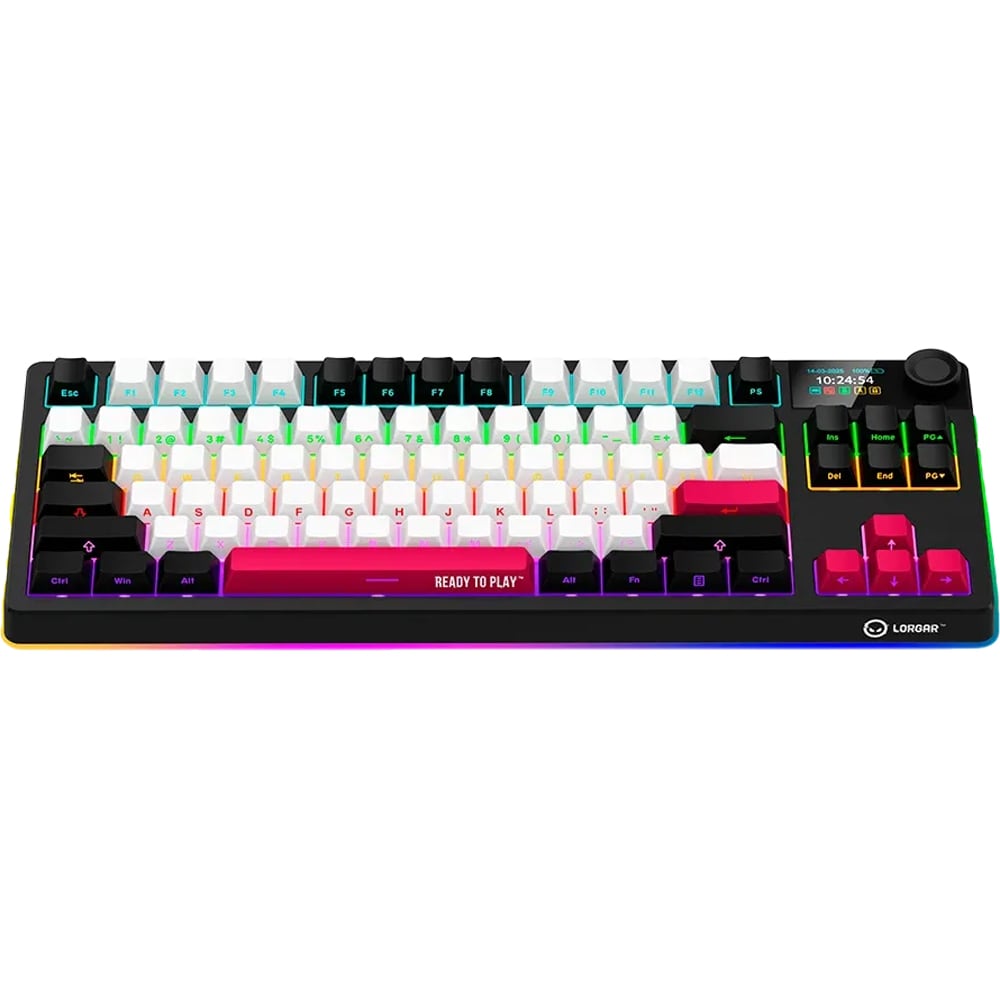 Tastatura Gaming Wireless mecanica LORGAR KBP70TKLW, Bluetooth, USB, Layout US, negru
