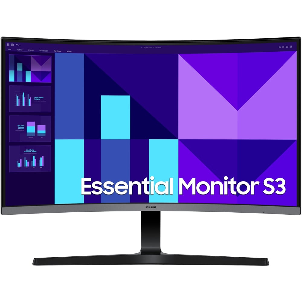 Monitor Gaming curbat LED VA SAMSUNG Essential S3 S39GD LS27D392GAUXEN, 27", Full HD, 100Hz, negru