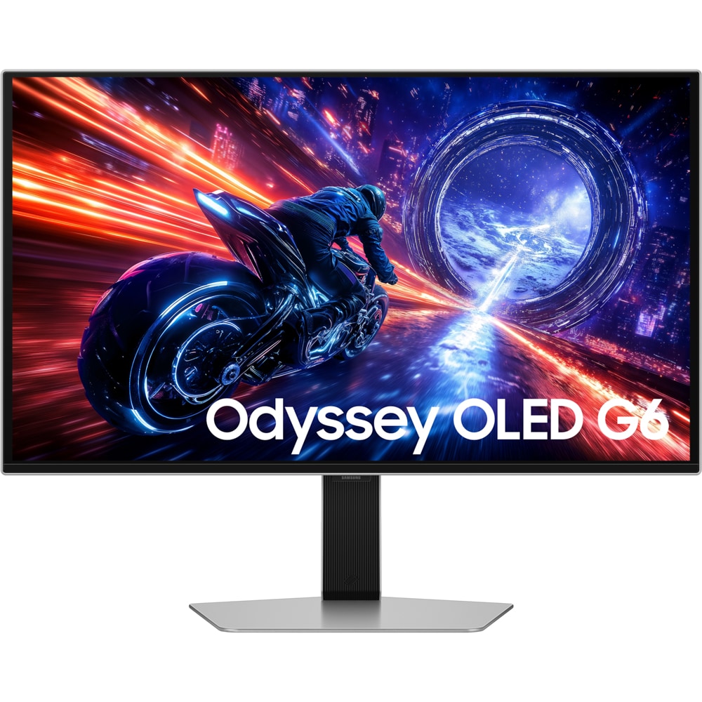 Monitor Gaming OLED SAMSUNG Odyssey G6 LS27FG602SUXEN, 27", QHD, 500Hz, AMD FreeSync Premium Pro, pivot , argintiu