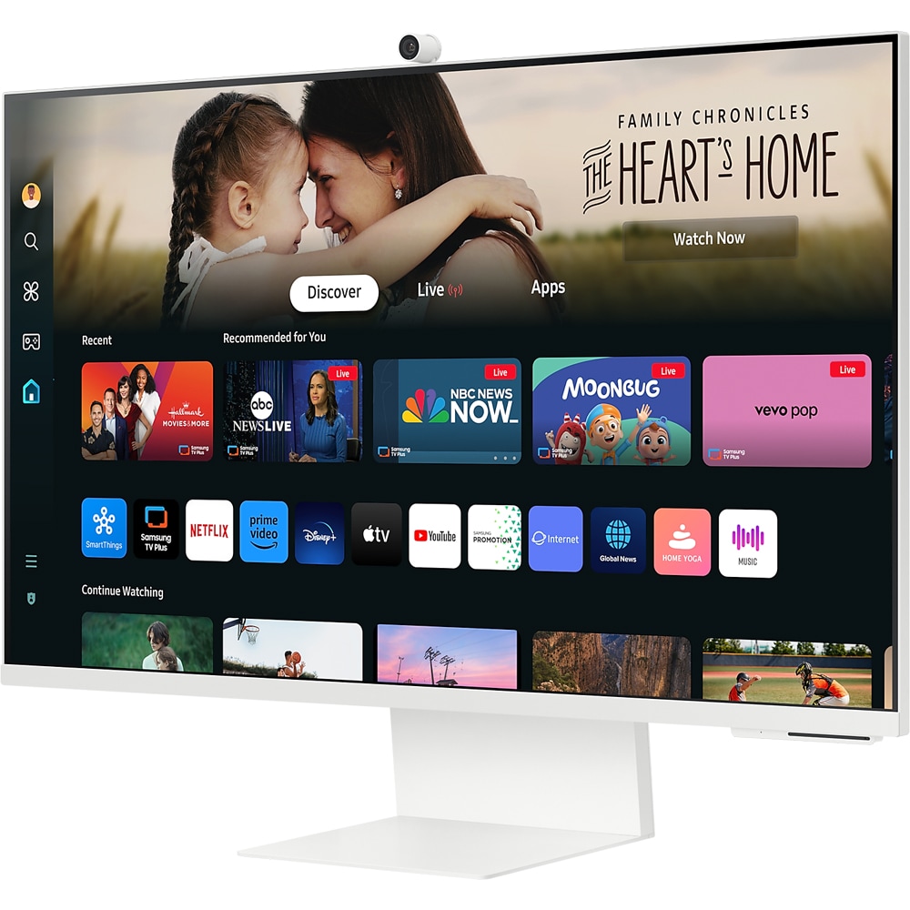 Monitor Smart LED VA SAMSUNG LS32DM801UUXDU, 32", 4K, 60Hz, HDR10+, WebCam, Boxe, alb