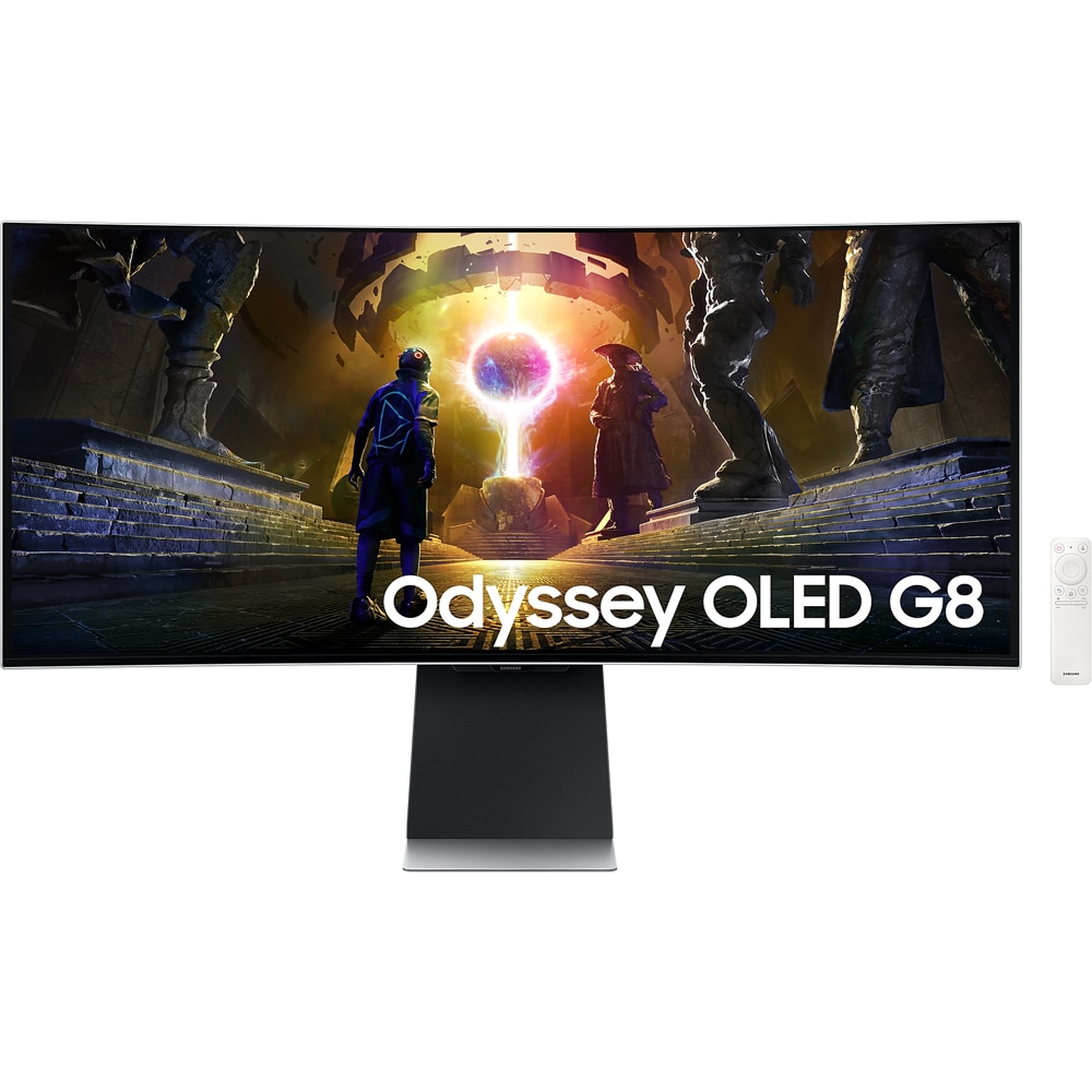 Monitor Gaming curbat SAMSUNG Odyssey OLED G8 LS34DG850SUXDU, 34", WQHD, 175Hz, AMD FreeSync Premium, HDR10+, Boxe, negru