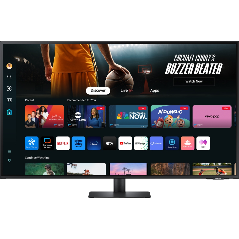Monitor Smart LED VA SAMSUNG LS43DM702UUXDU, 43", 4K UHD, 60Hz, HDR10, Boxe, negru