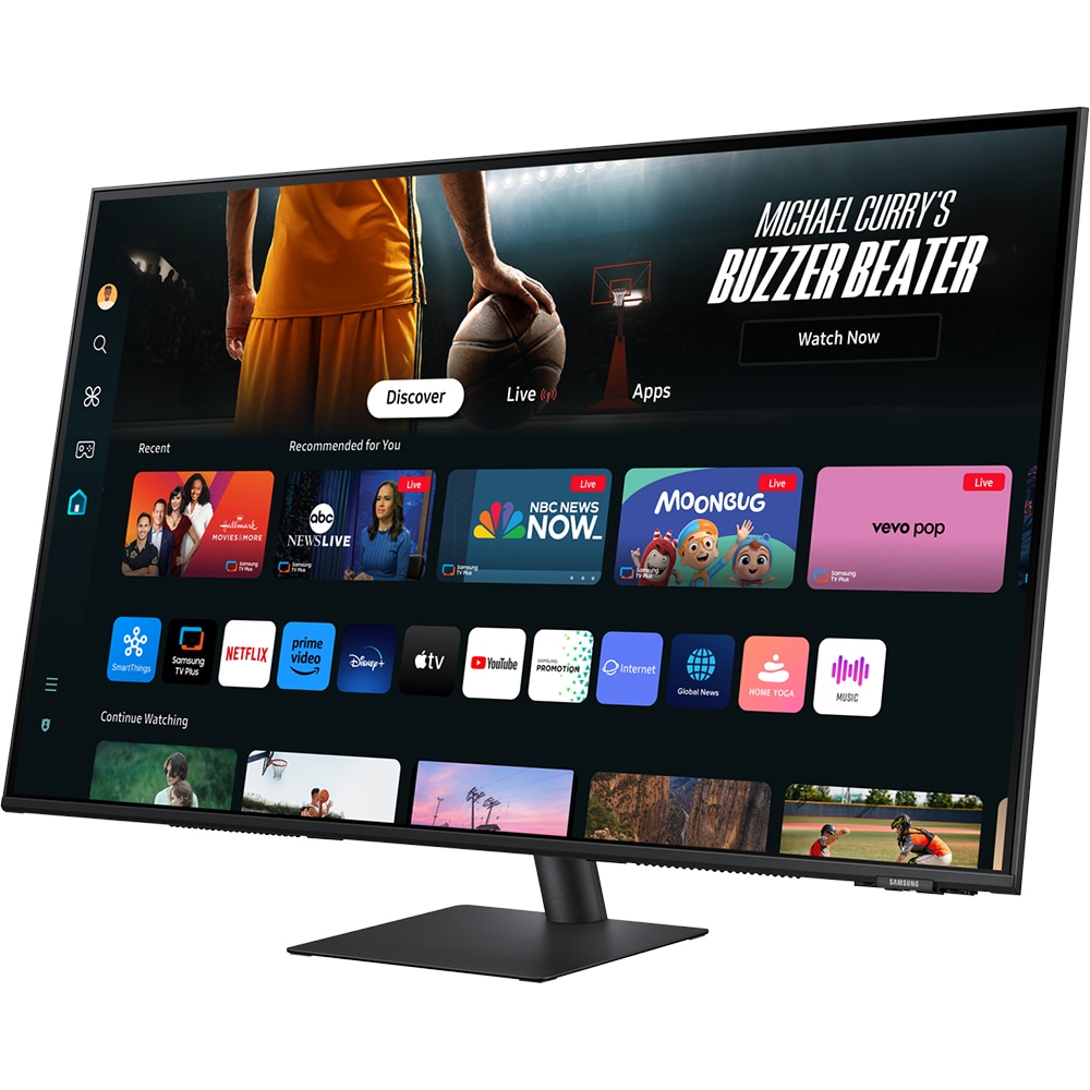 Monitor Smart LED VA SAMSUNG LS43DM702UUXDU, 43", 4K UHD, 60Hz, HDR10, Boxe, negru