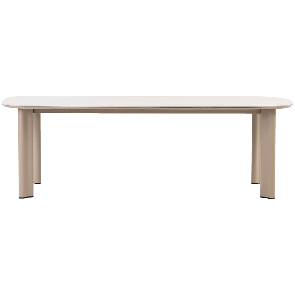 Masa terasa LIVINTWIST Scroll, aluminiu, 240 x 120 x 75 cm, bej