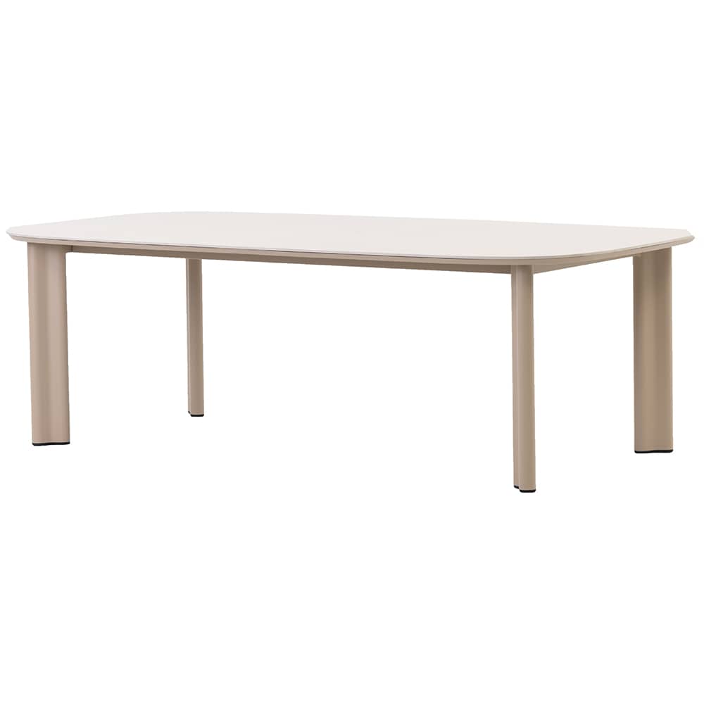 Masa terasa LIVINTWIST Scroll, aluminiu, 240 x 120 x 75 cm, bej