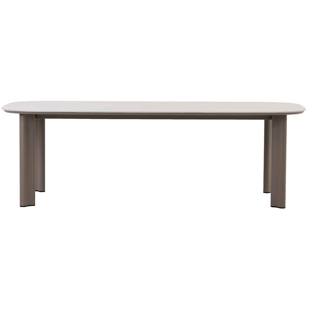 Masa terasa LIVINTWIST Scroll, aluminiu, 240 x 120 x 75 cm, taupe