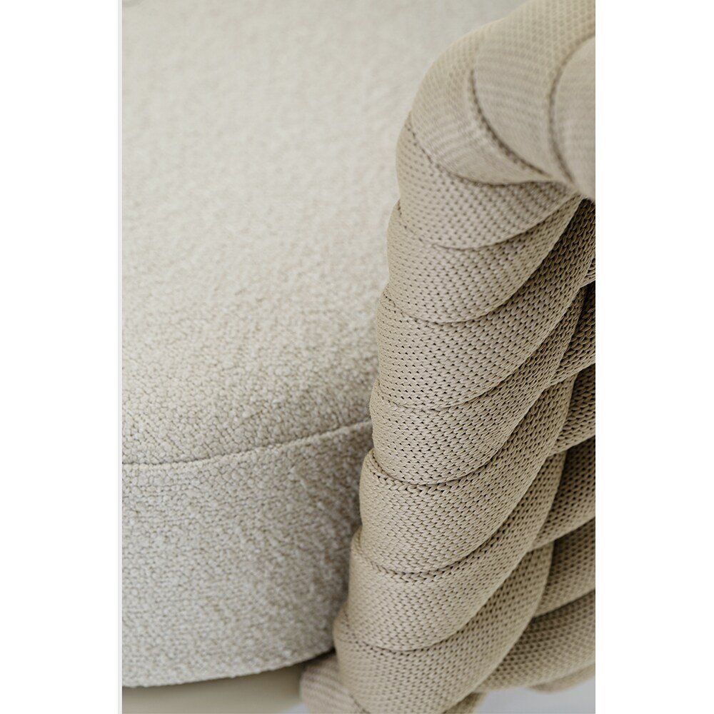 Canapea terasa LIVINTWIST Scroll, aluminiu, 179 x 90 x 79 cm, bej