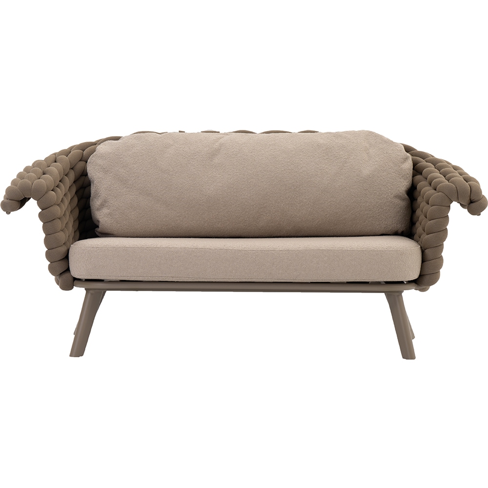 Canapea terasa LIVINTWIST Scroll, aluminiu, 179 x 90 x 79 cm, taupe