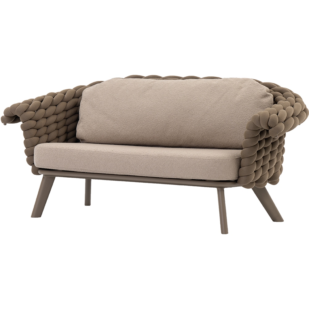 Canapea terasa LIVINTWIST Scroll, aluminiu, 179 x 90 x 79 cm, taupe