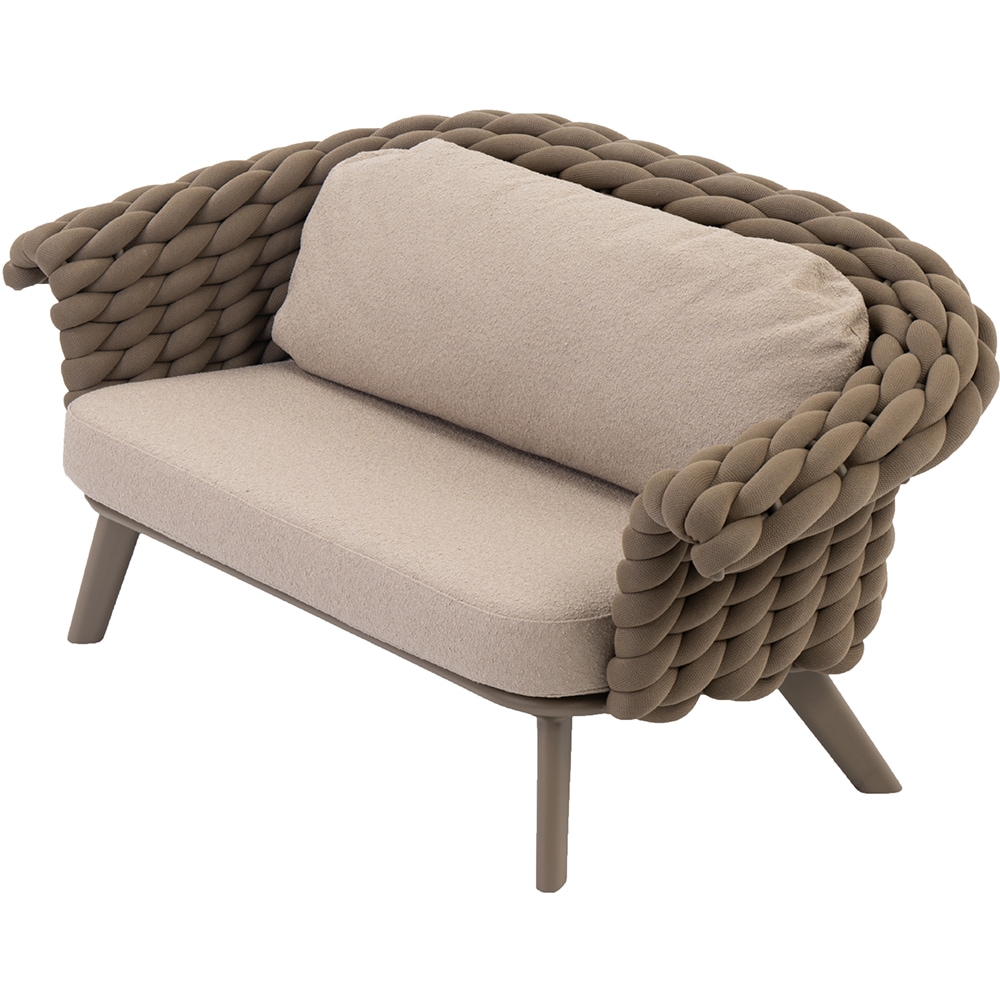 Canapea terasa LIVINTWIST Scroll, aluminiu, 179 x 90 x 79 cm, taupe