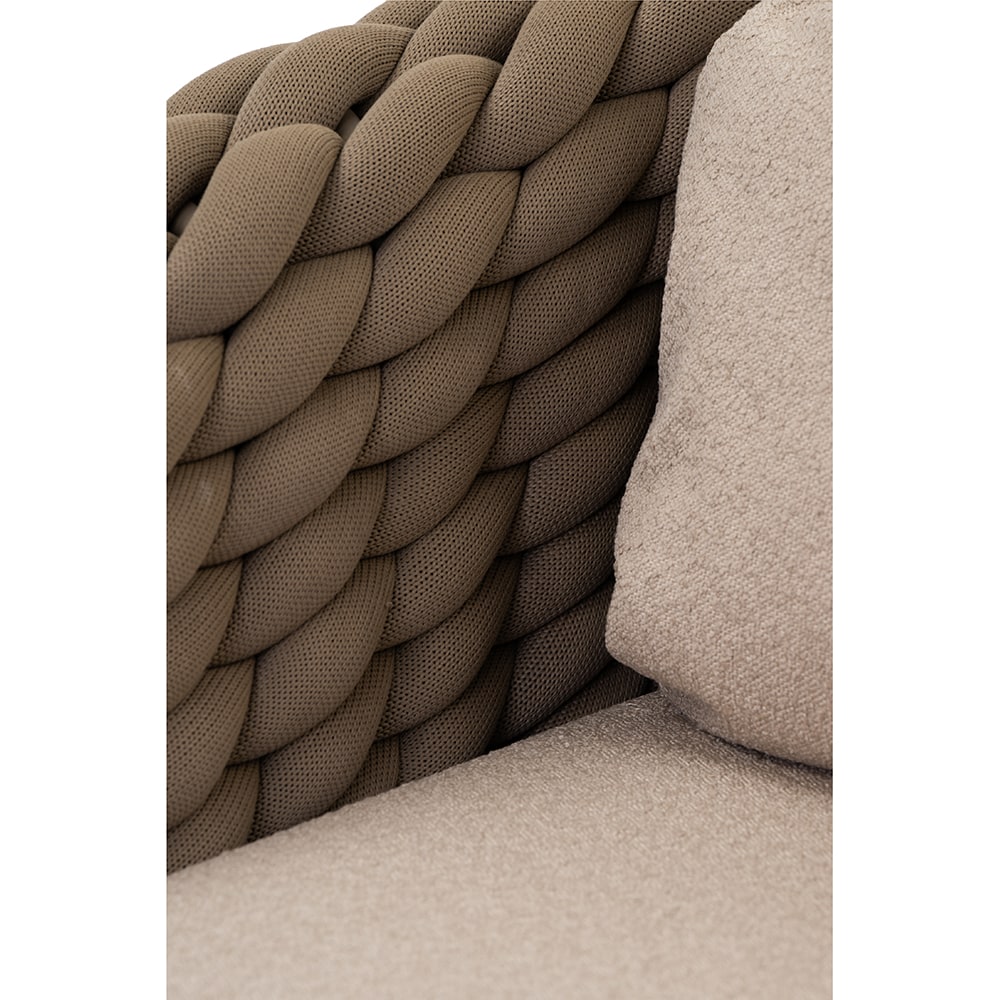 Canapea terasa LIVINTWIST Scroll, aluminiu, 179 x 90 x 79 cm, taupe