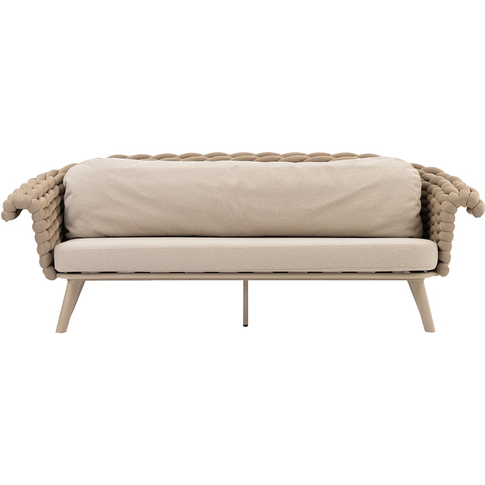 Canapea terasa LIVINTWIST Scroll, aluminiu, 230 x 90 x 79 cm, bej