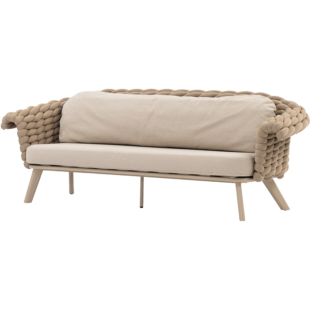 Canapea terasa LIVINTWIST Scroll, aluminiu, 230 x 90 x 79 cm, bej