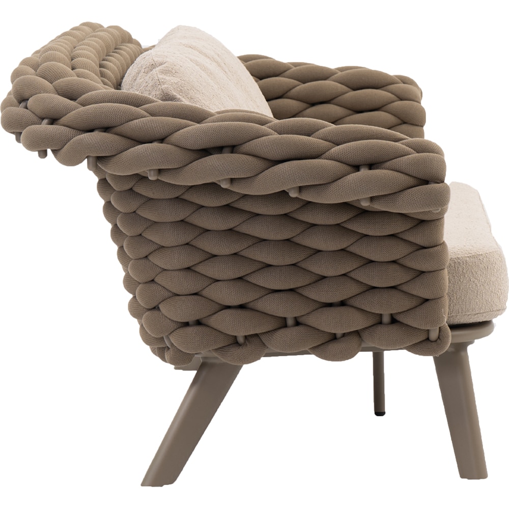 Canapea terasa LIVINTWIST Scroll, aluminiu, 230 x 90 x 79 cm, taupe