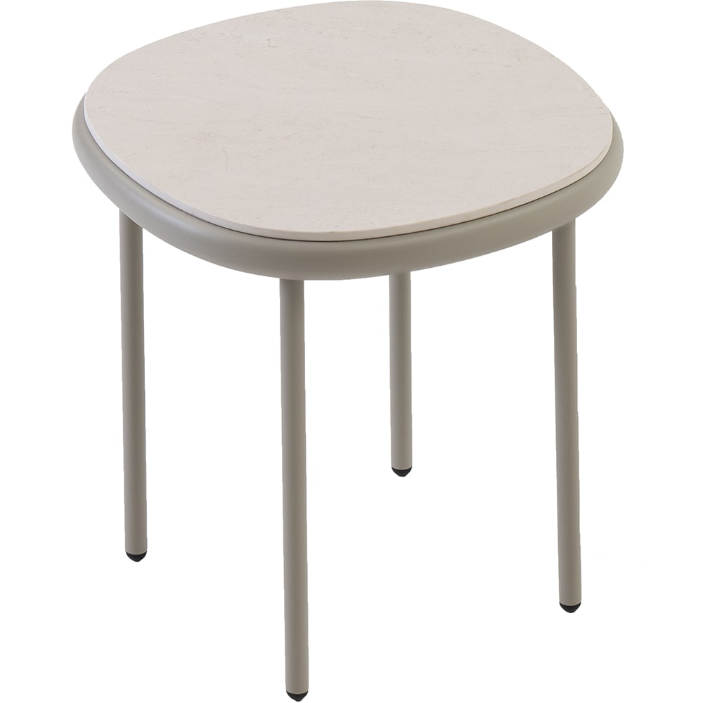 Masa terasa LIVINTWIST Scala 7, aluminiu, 43.5 x 43.5 x 45 cm, kaki