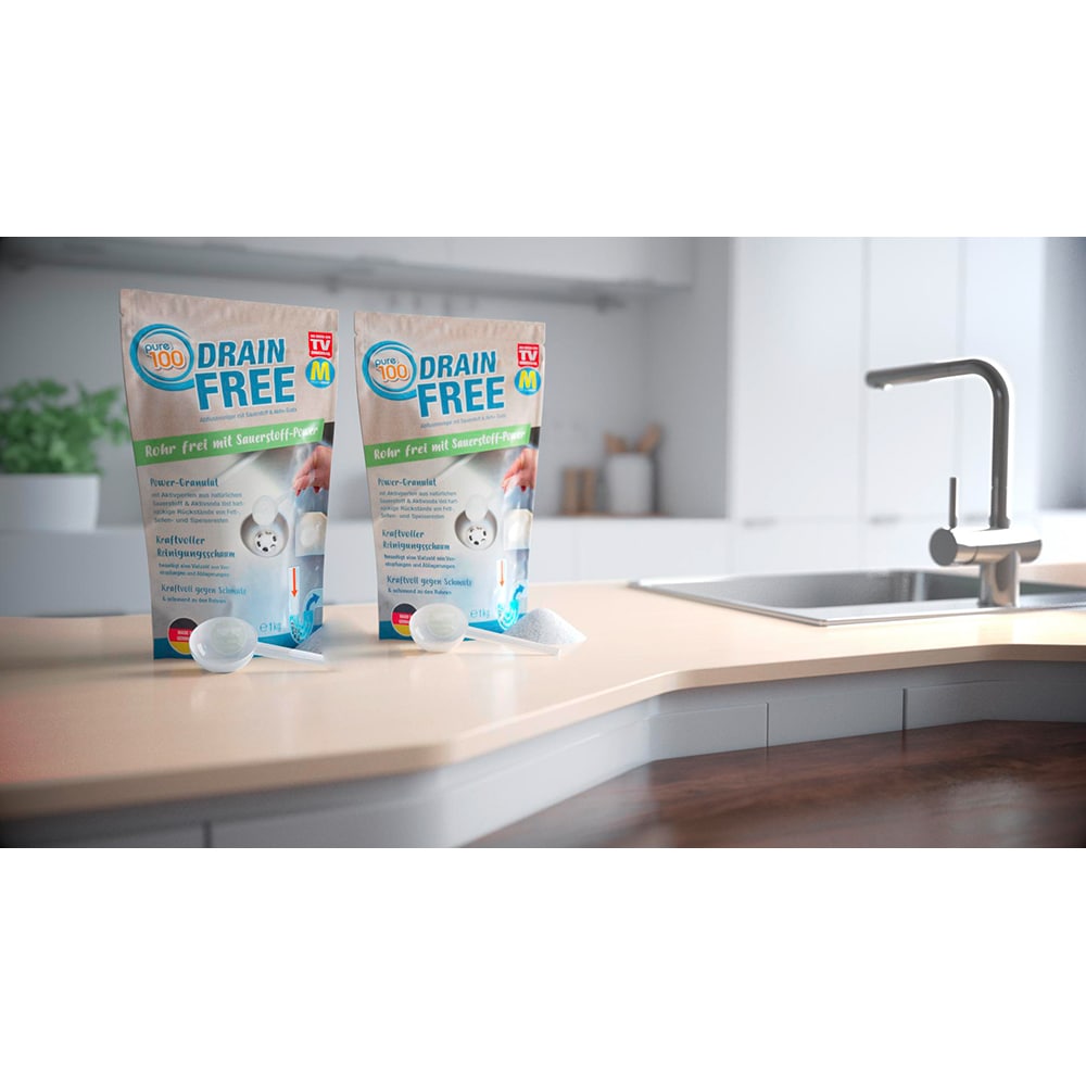 Granule pentru desfundat tevi MEDIASHOP Pure100 Drain Free, 1 kg