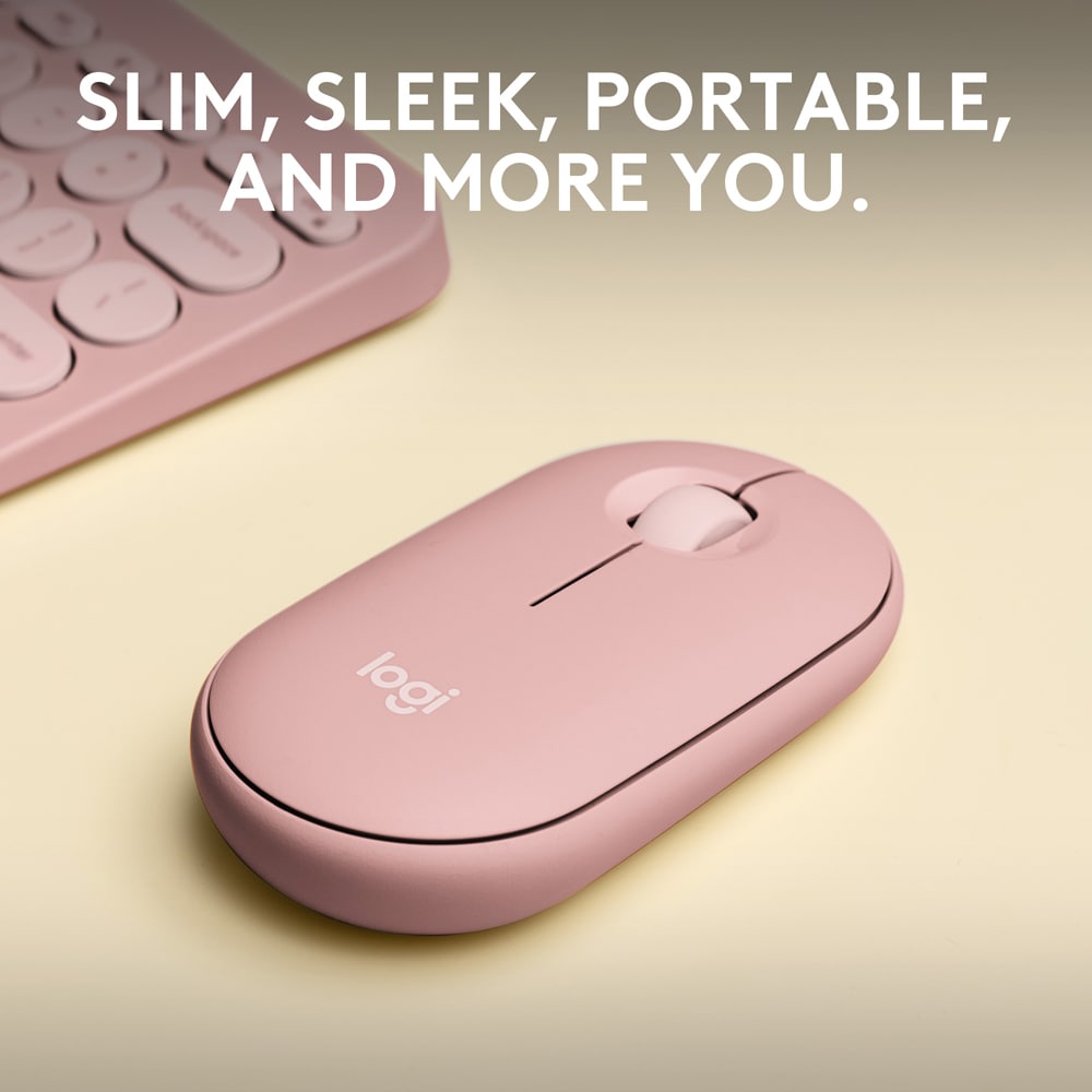 Mouse Bluetooth LOGITECH Pebble 2 M350S, 1000 dpi, roz