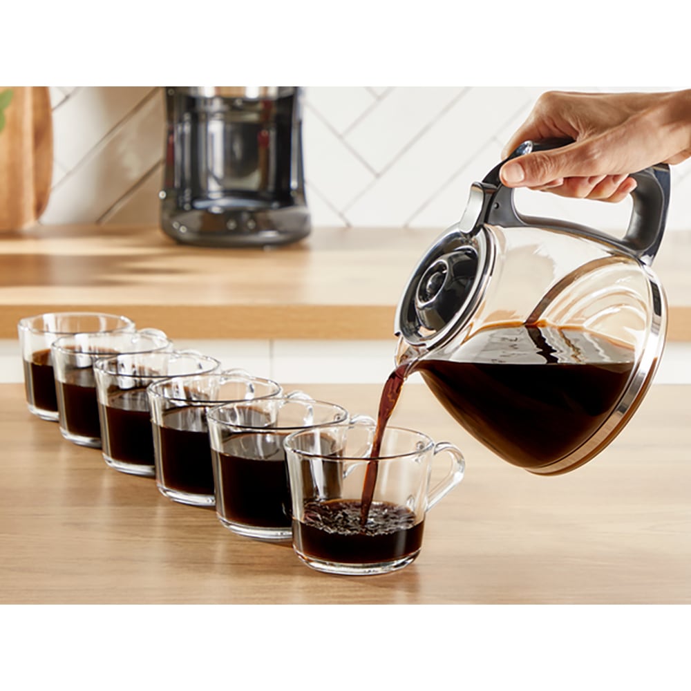 Cafetiera TEFAL Subito CM5S1DE0, 1.25l, 1000W, 15 cesti, negru-argintiu