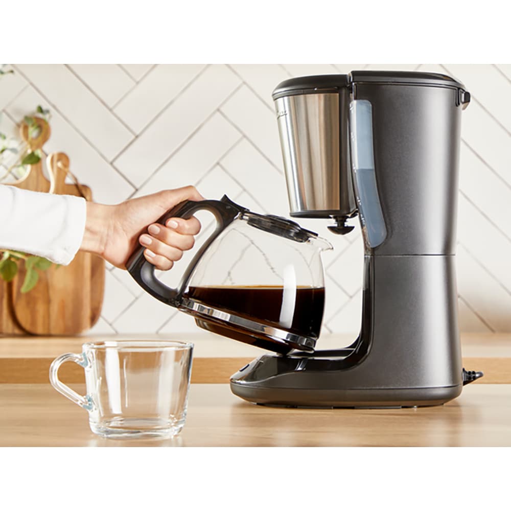 Cafetiera TEFAL Subito CM5S1DE0, 1.25l, 1000W, 15 cesti, negru-argintiu