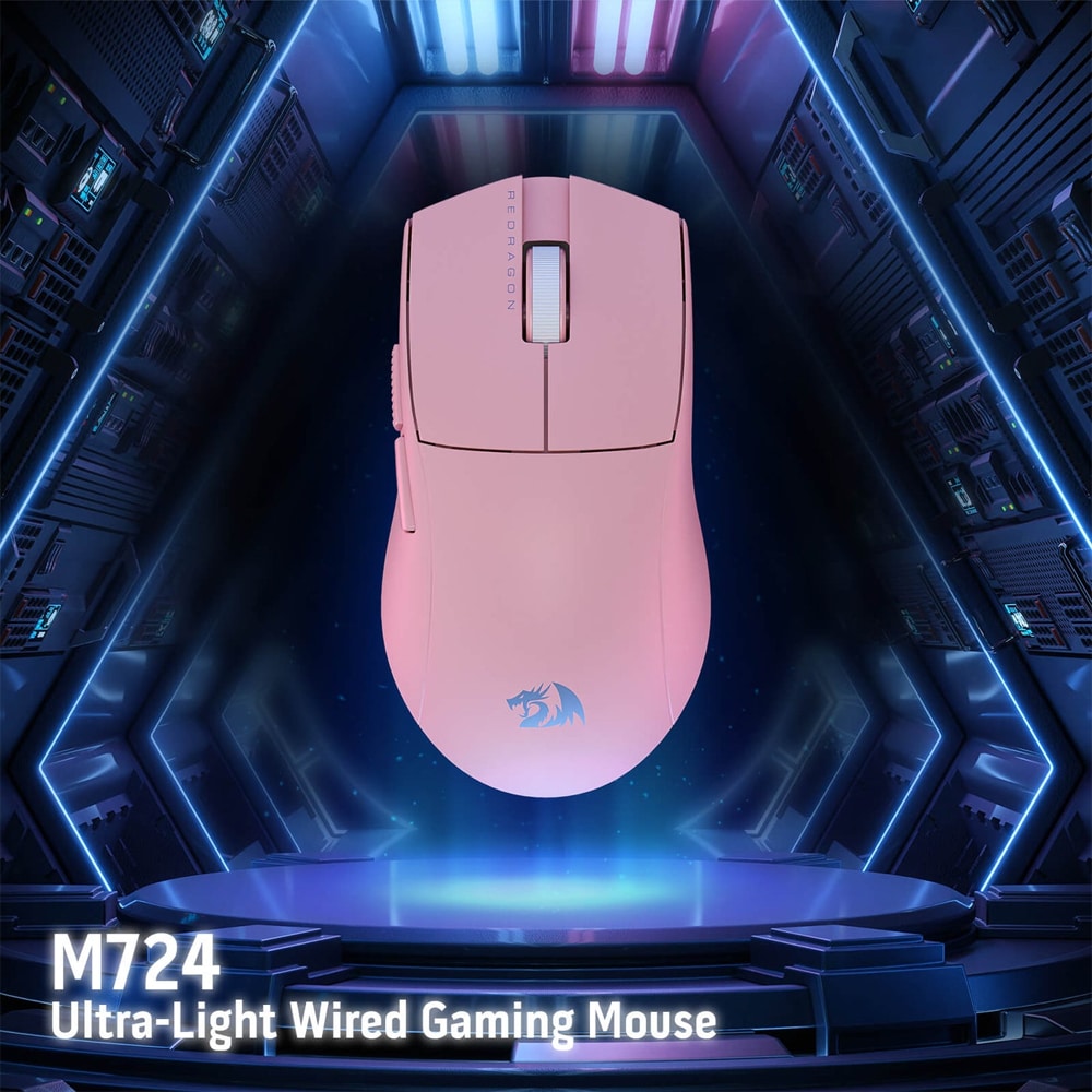 Mouse Gaming REDRAGON K1ng, 12400 dpi, roz