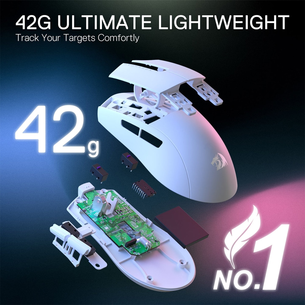 Mouse Gaming REDRAGON K1ng, 12400 dpi, alb