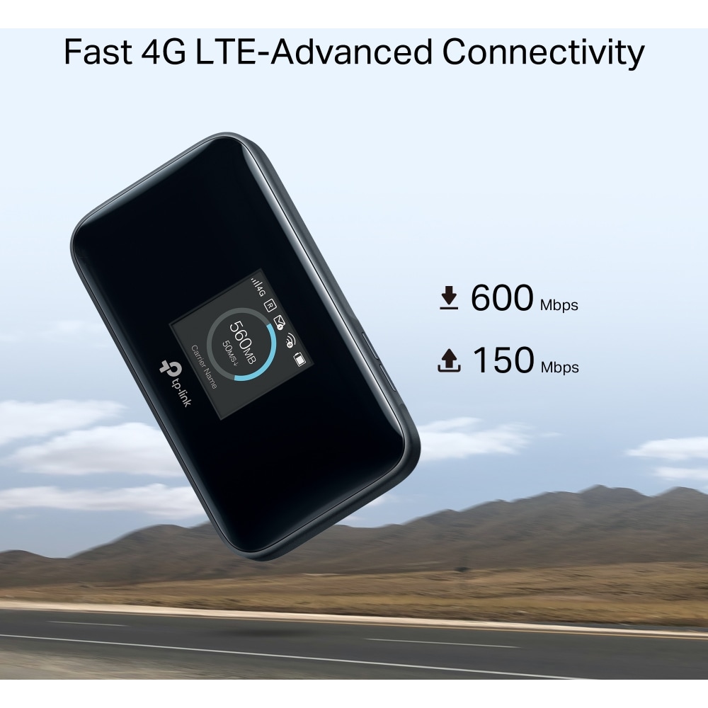 Router Wireless portabil TP-LINK M7750, Dual Band 300+867 Mbps, 4G LTE, negru